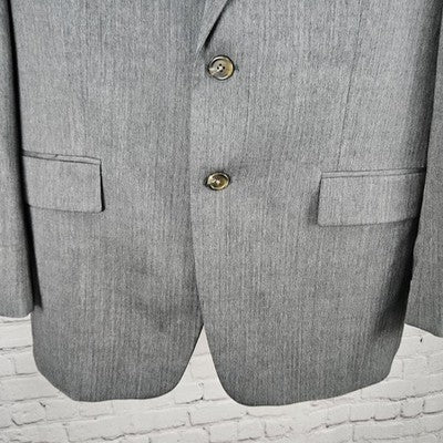 Chaps Ralph Lauren Grey Wool Cashmere 2 Button Notch Blazer Sport Coat 42R