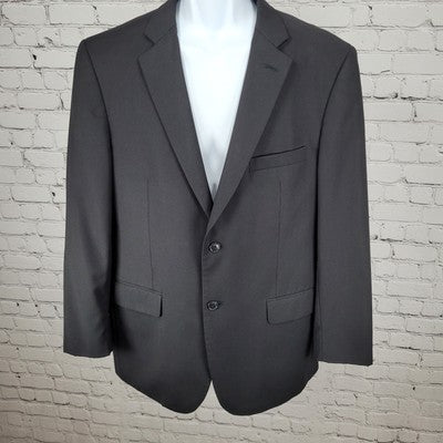 Wilke-Rodriguez Black 100% Wool 2 Button Double Vent Blazer Sport Coat Size 44R