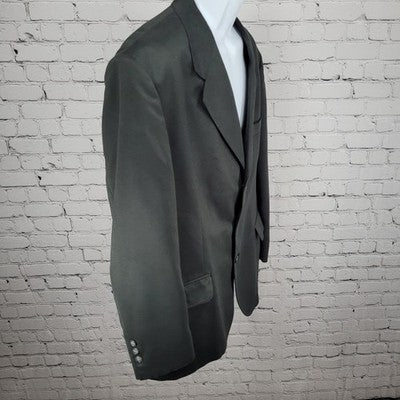 Wall Street Collection Grey 3 Button Notch Blazer Sport Coat USA Made Size 44R