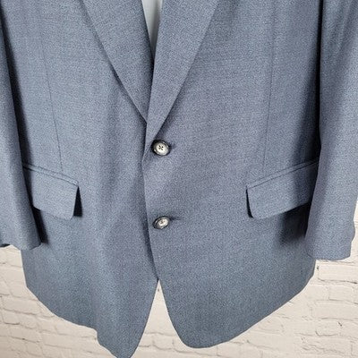 VTG Southhampton Blue 2 Button Vented Notch Blazer Sport Coat USA 43
