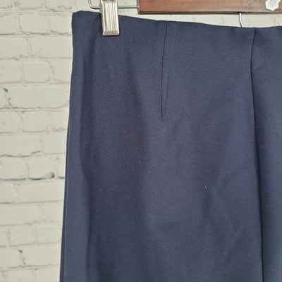 Brooks Brothers Navy High Rise Stretch Expandable Tapered Dress Pants 14 (29x29)