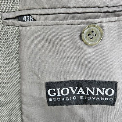 Georgio Giovanno Grey Wool Blend 3 Button Ventless Notch Blazer Sport Coat 43R