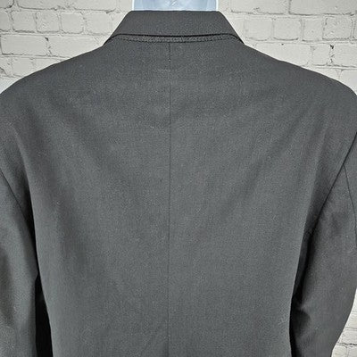 Jos A Bank Black 100% Wool 2 Button Single Vented Notch Blazer Sport Coat 44R