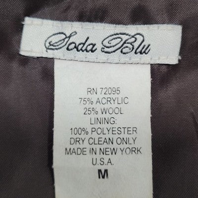VTG Soda Blu Brown Wool Blend Herringbone Sleeveless Lined Dress USA Medium M