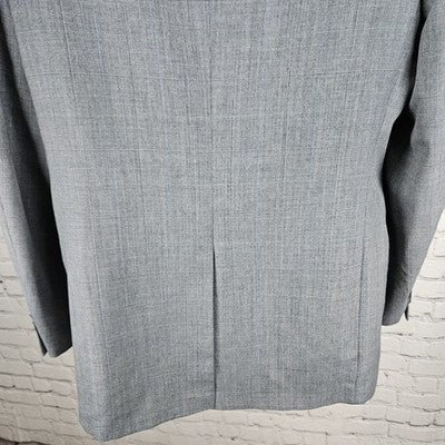 VTG Evan Picone Grey Check 2 Button Vented Notch Blazer Sport Coat USA 42R