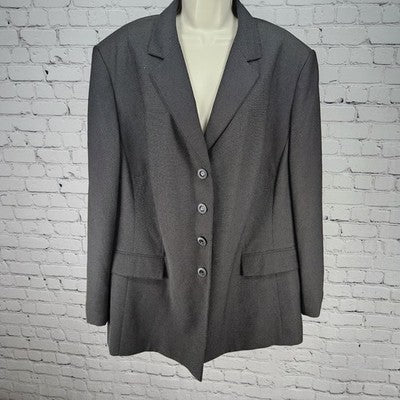 John Meyer Norwich Black Pinstriped Button Notch Ventless Blazer Suit Jacket 24W