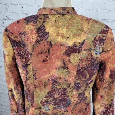 Coldwater Creek Multicolor Cotton Stretch Lightweight Buttoned Jacket Size 6P