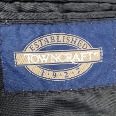 Towncraft Black 2 Button Single Vented Notch Washable Blazer Sport Coat USA 40
