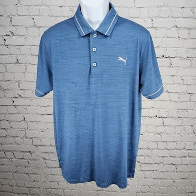 Puma River Place 2021 MGA RP Cup Blue Golf USA Flag Logo Polo Shirt Medium M