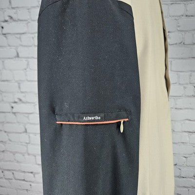Ashworth Beige Colorblock Nano-Tex Water Resistant 1/4 Zip Pullover Jacket XL