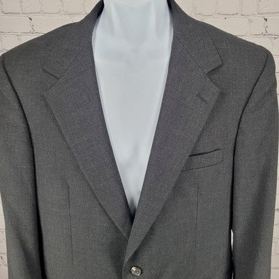 VTG Perlis Grey 100% Wool 2 Button Notch Blazer Sport Coat USA Made Size 42