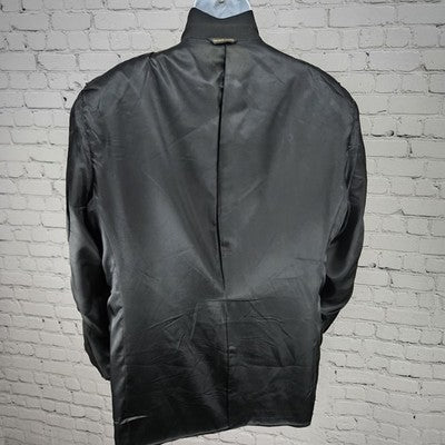 VTG Austin Reed Black 100% Wool 3 Button Ventless Blazer Sport Coat USA 44R