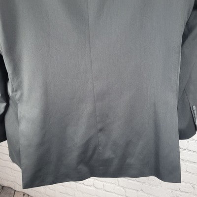 Haggar Black Tailored Fit 2 Button Double Vent Notch Blazer Sport Coat Size 48R