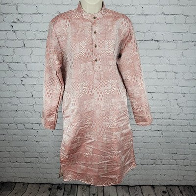NWT Sojanya Red Buttoned Long Sleeve Pockets Indian Dress Kurta Size S/36