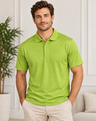 Skins Game Green Apple Bamboo Charcoal Dry Ply Performance Golf Polo Shirt Men's