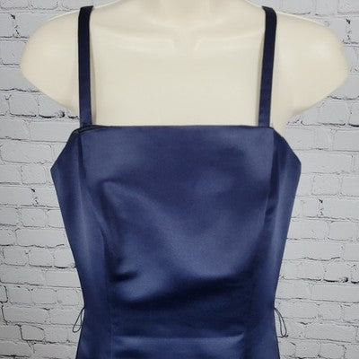 Reitmans Navy Jennifer Satin Removable Straps A Line Midi Dress Size 5