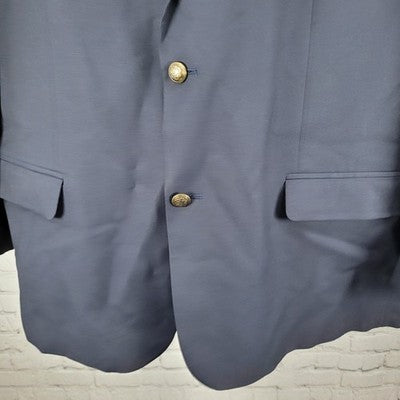 GS Perfect Fit Navy Stretch 2 Button Vented Notch Blazer Sport Coat Size 50R
