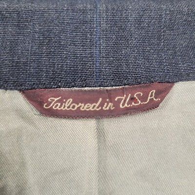 VTG Cricketeer Grey Windowpane 2 Button Vented Notch Blazer Sport Coat USA 48