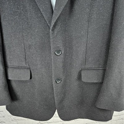 Majer Black 2 Button Single Vented Notch Blazer Sport Coat Italy Made 45