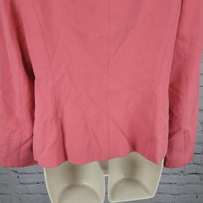 Nicola Pink Buttoned Collarless Lined Formal Suit Jacket Blazer Italy Size 6