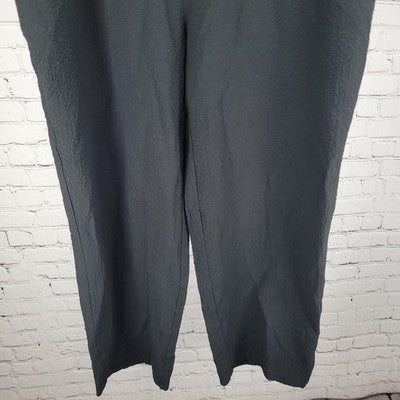 Orvis Black Textured Lightweight High Rise Pull On Straight Leg Pants 36x27.5