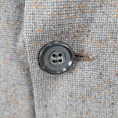VTG Cardin Grey Brown Couture Collection 2 Button Notch Blazer Sport Coat USA 41