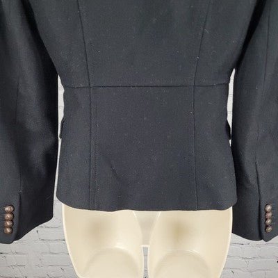 J.CREW Black Wool Blend Brown Buttoned Lined Collared Pockets Jacket 2