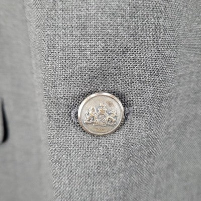 Stafford Grey Worsted Wool Blend 2 Button Notch Blazer Sport Coat Size 48R