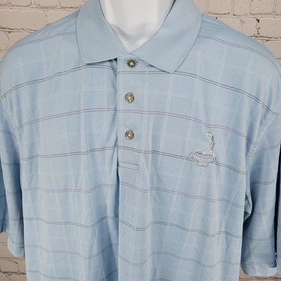 Putter Boy Pinehurst 1895 Blue Striped Performance Golf Polo Shirt Size Large L