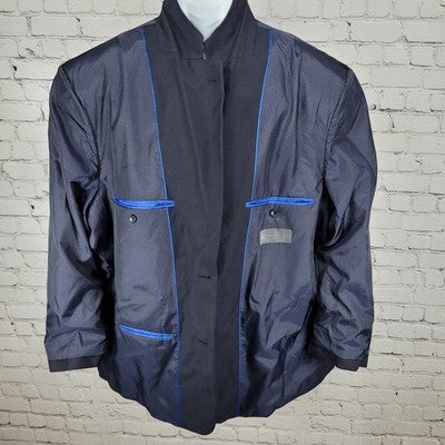 GS Perfect Fit Navy Stretch 2 Button Vented Notch Blazer Sport Coat Size 50R