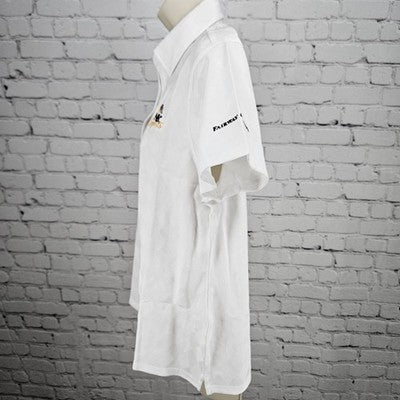 NWT NBC Sports White Diamond Jaquard Short Sleeve Polo Workwear Shirt Large L