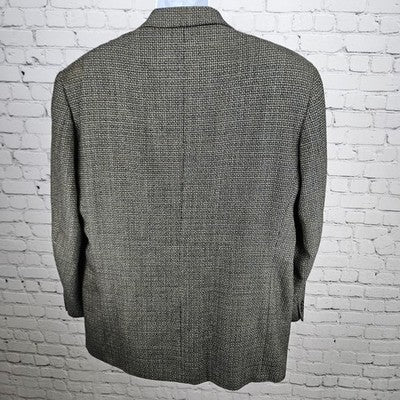 Daniel Hechter Black 100% Worsted Wool 2 Button Notch Blazer Sport Coat 48L