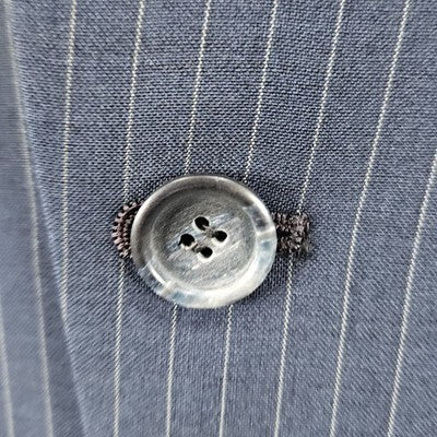 VTG Barney's Monte Cristo DeLuxe Navy Pinstriped Notch Blazer Sport Coat USA 38