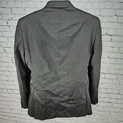 Haggar Black Slim Fit Travel Performance 2 Button Vented Blazer Sport Coat 42R