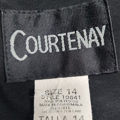 VTG Courtenay Black Sleeveless Wheat Grass Side Slits Unlined Shift Dress 14