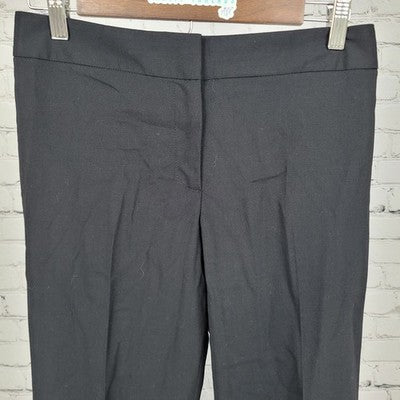 VTG Tahari Black Wool Stretch Lightweight Mid Rise Pants USA Made Size 6 (28x33)