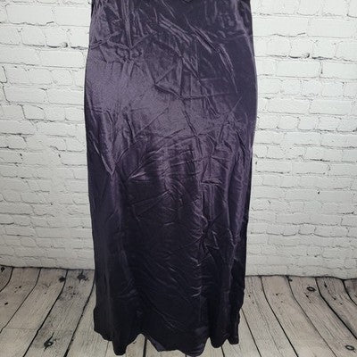 VTG Steppin Out Purple Satin Blue Lace Overlay Dress USA Made Size 3/4