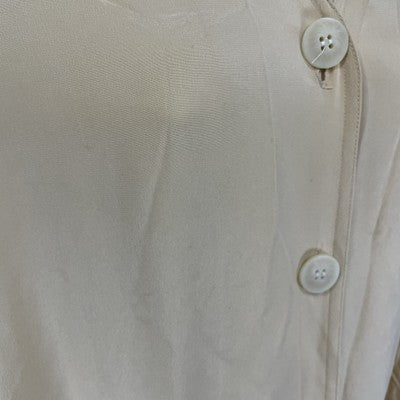 August Silk Yellow 100% Silk Buttoned Long Sleeve Tunic Blouse Top Size Medium M
