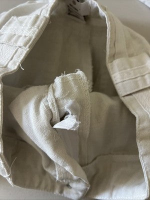 IXOS Tan Linen Drawstring Waist Straight Leg Pants Pockets Italy Small (26x29)
