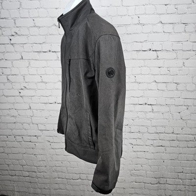 Michael Kors Grey Full Zip Removable Liner Stand Up Collar Jacket Large L