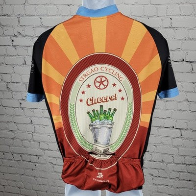 STRGAO Cycling Beer & Bike Tour Ride The City Full Zip Bike Jersey Size Large L
