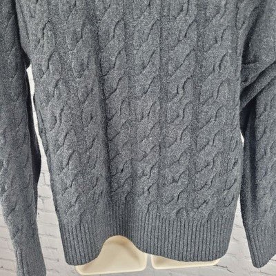 Nordstrom Grey Wool Blend Long Sleeve Turtleneck Pullover Sweater Medium M