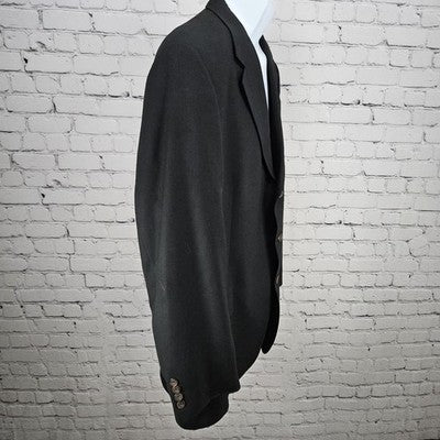 VTG Austin Reed Black 100% Wool 3 Button Ventless Blazer Sport Coat USA 44R