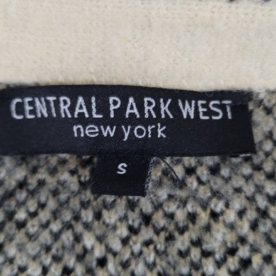 Central Park West New York Beige Leopard Open Cardigan Sweater Size Small S