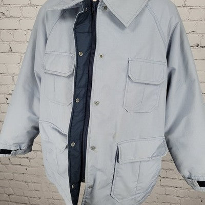 VTG Blair Blue Thinsulate Zip & Snap Utility Workwear Jacket USA Made Size XL