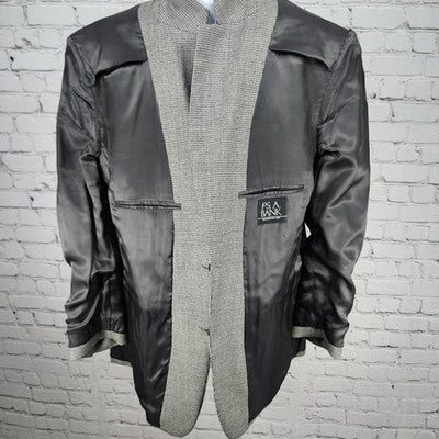 Jos A Bank Grey 100% Wool 2 Button Single Vented Notch Blazer Sport Coat 43R