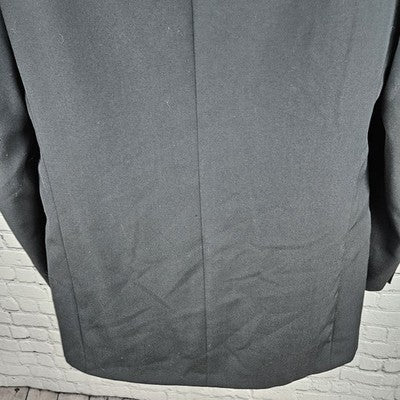 VTG Nino Cerruti Black 2 Button Ventless Notch Blazer Sport Coat USA 42L *defect