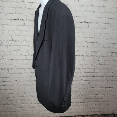 Hart Schaffner Marx Black 100% Wool Softly Tailored Blazer Sport Coat USA 44R