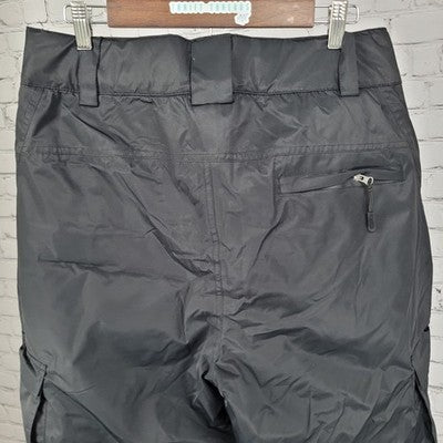 Wulful Black Adjustable Waist Cargo Snow Ski Straight Pants Size Large (33x32)
