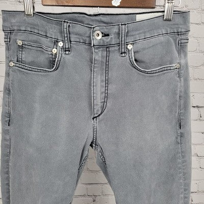 Rag & Bone Distressed Shadow Grey Fit 1 Skinny Stretch Denim Jeans 31 (30x31)